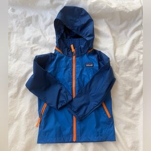 Patagonia Vibrant Blue Jacket with Orange Zipper
